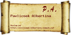 Pavlicsek Albertina névjegykártya